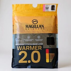 Womens Medium 10 - 12 Magellan Outdoors Black Midweight‎ Base Layer crew Neck